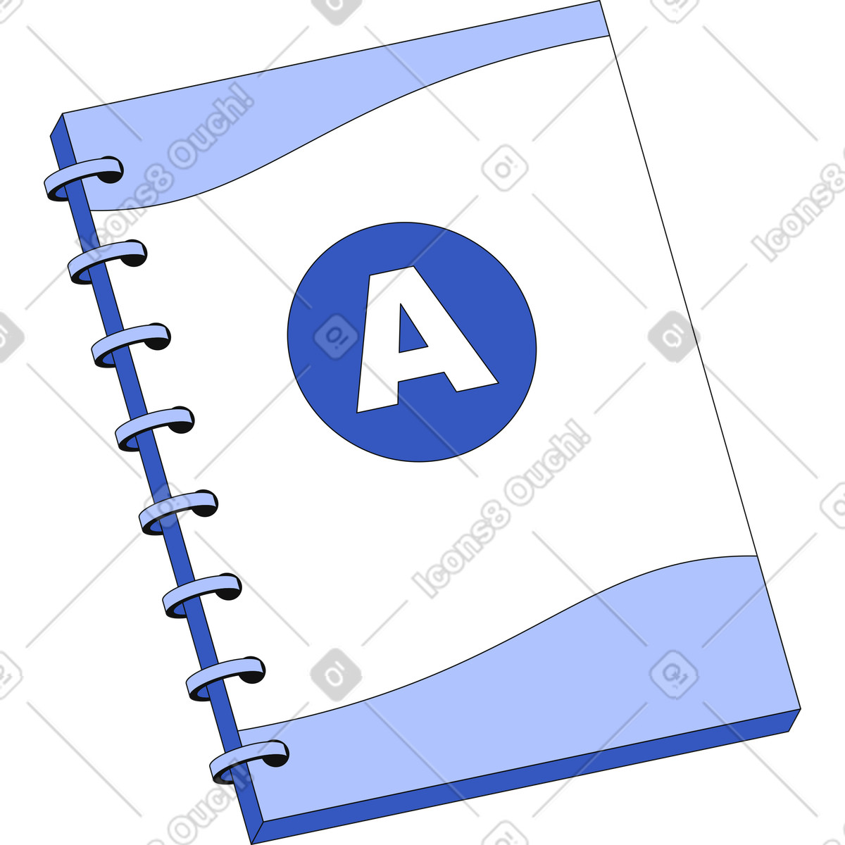 Ilustración Libreta con logo en estilo Techny a descargar en PNG y SVG