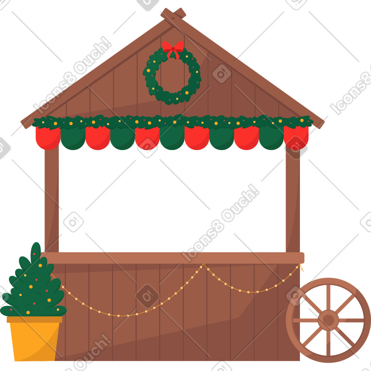 Christmas shop background illustration in Lagom style download in PNG, SVG