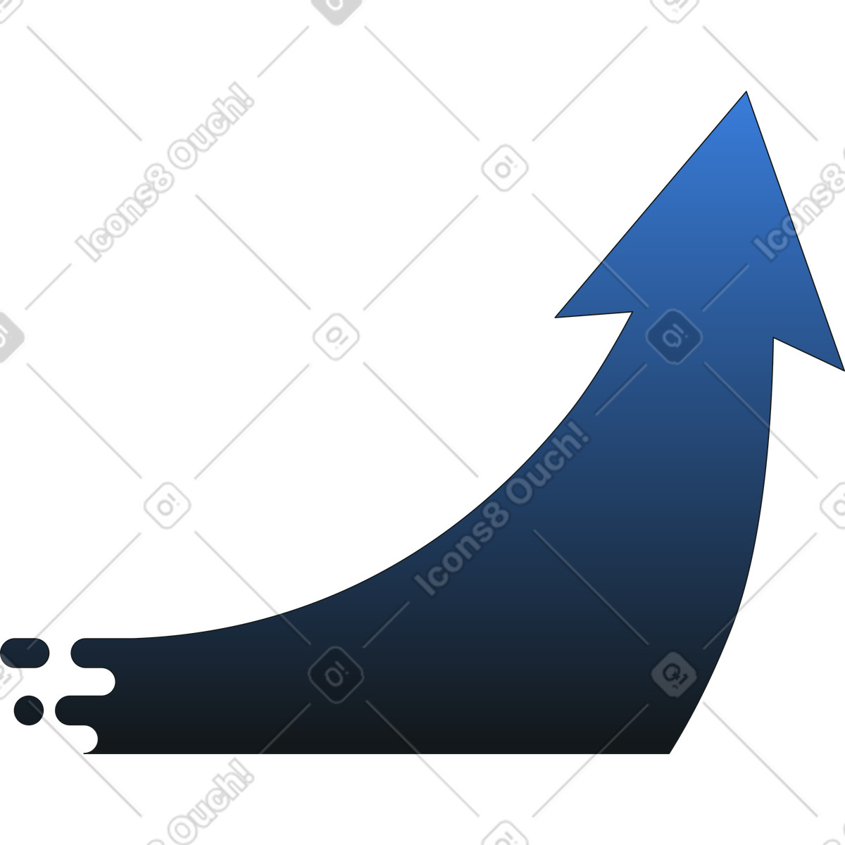Ilustración Flecha creciente en estilo Midnight a descargar en PNG y SVG