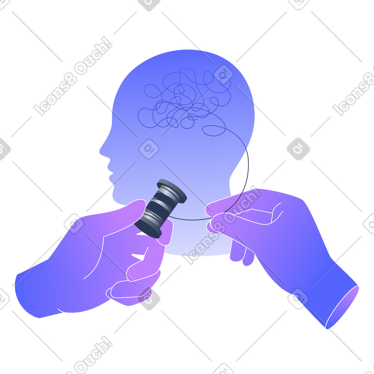 Иллюстрация Решение проблемы психического здоровья в PNG и SVG