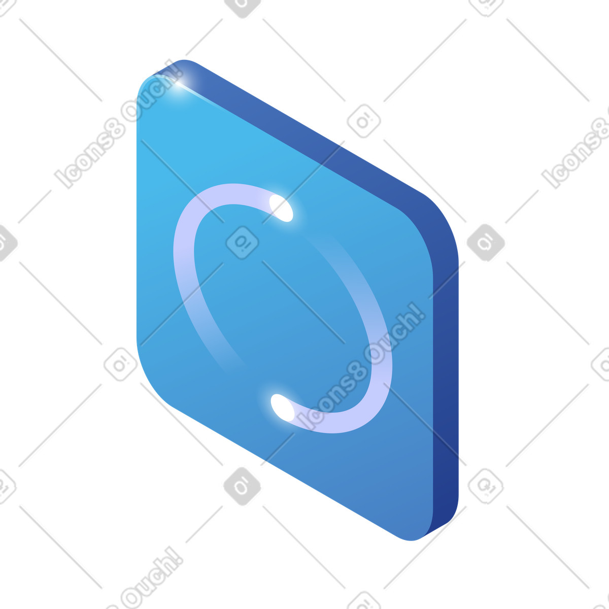 Activity tracking, Process flow, Glowing ring on rounded square illustration in Quantum style download in PNG, SVG