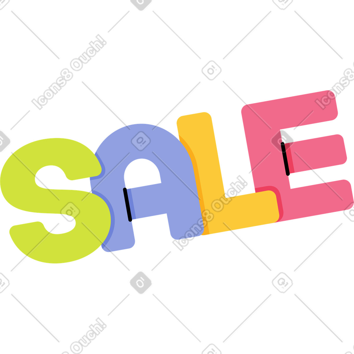 Testo di vendita scritte illustrazione in stile Juicy scarica in PNG, SVG