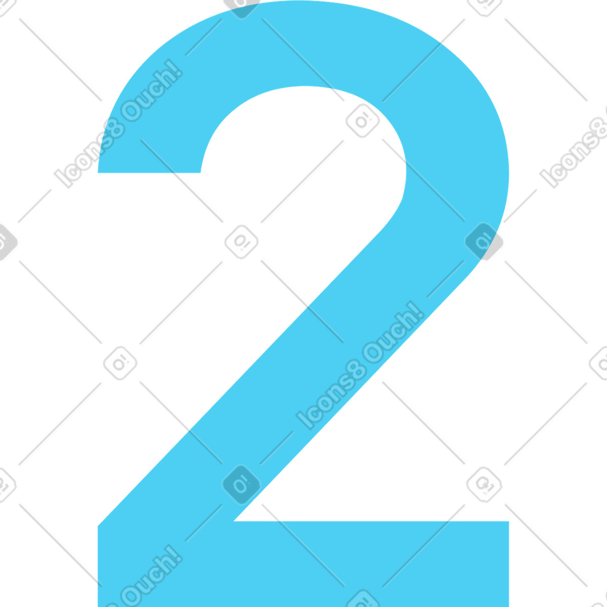 Иллюстрация Blue number two в стиле Jumble — скачать в форматах PNG, SVG