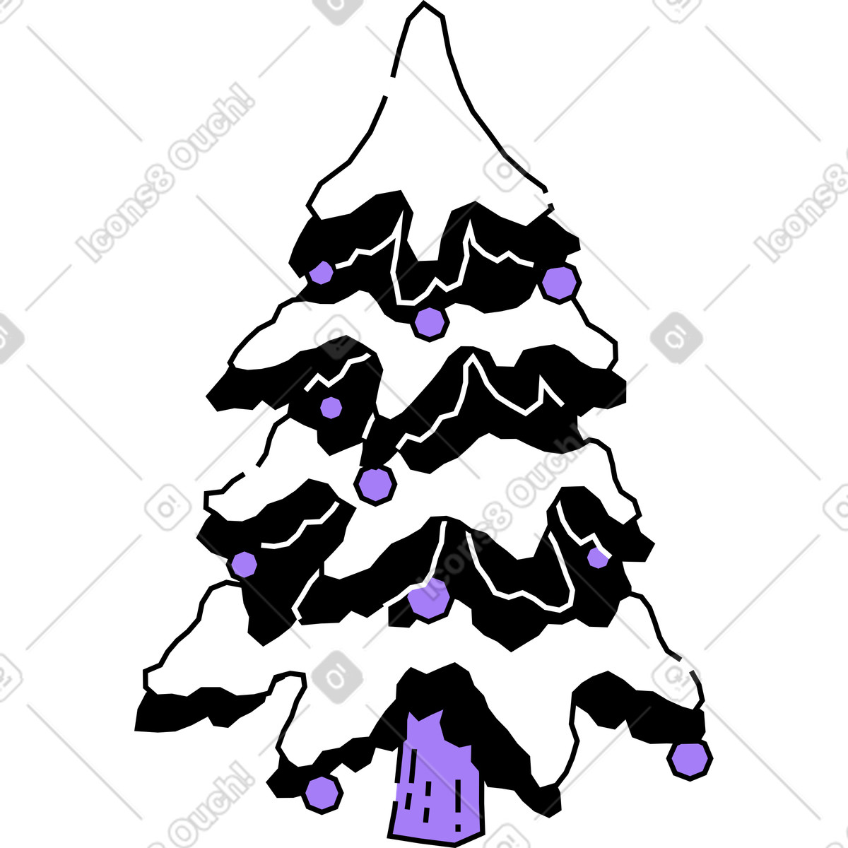 Ilustración Árbol de navidad en estilo Amethyst a descargar en PNG y SVG