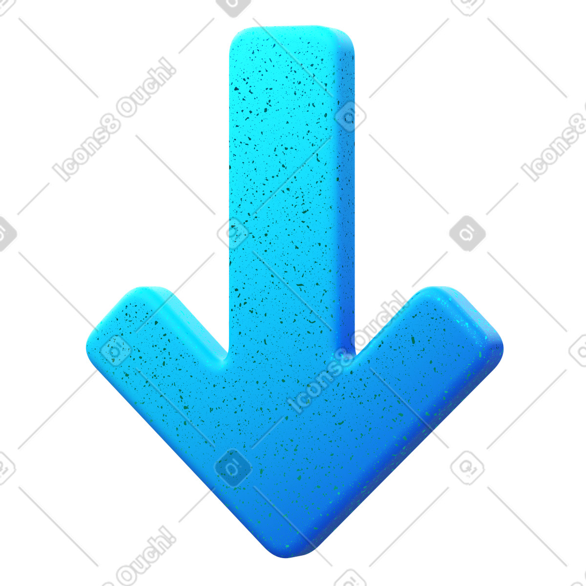 Ilustración Arrow down en estilo 3D Fluency a descargar en PNG y SVG
