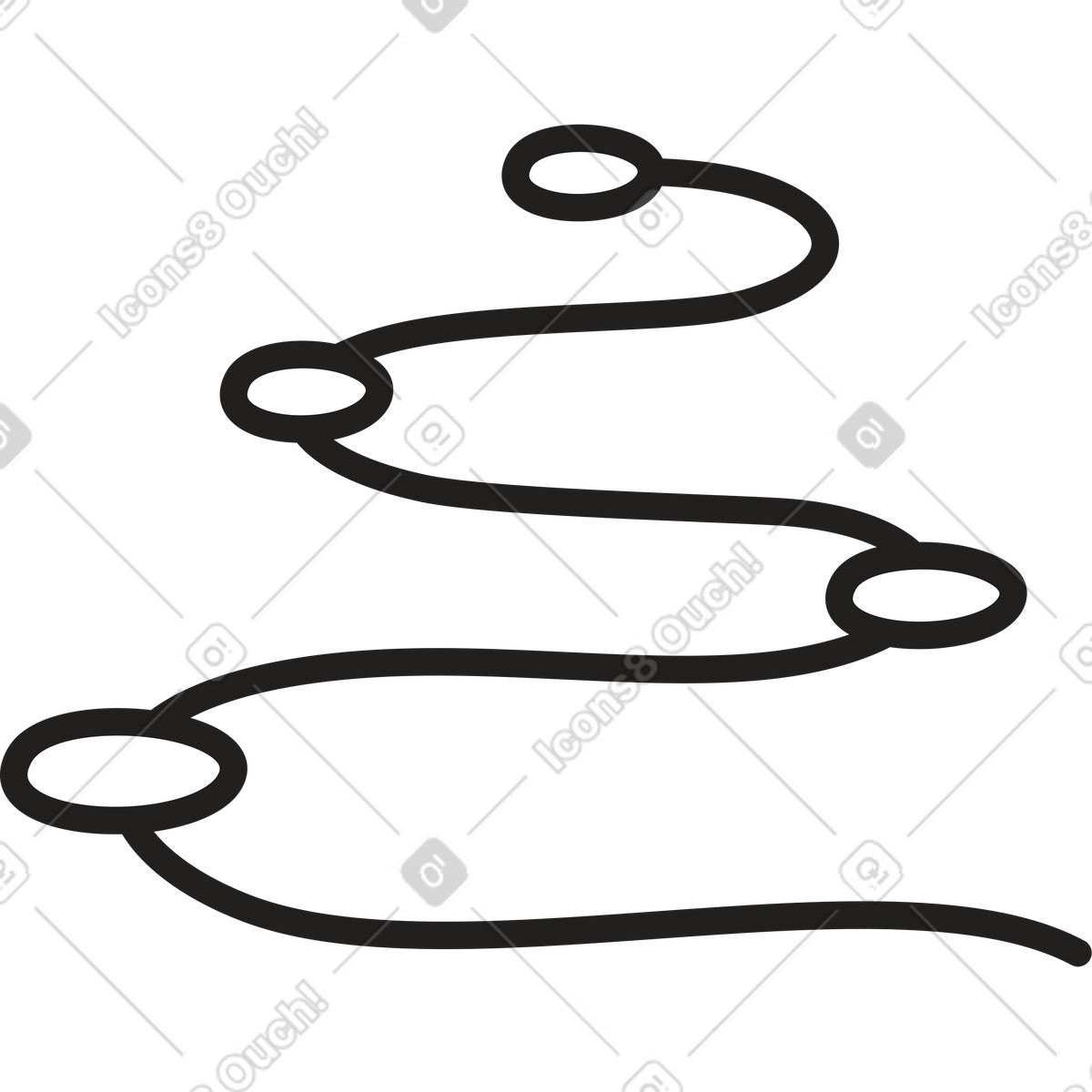 Route with destinations illustration in PNG, SVG