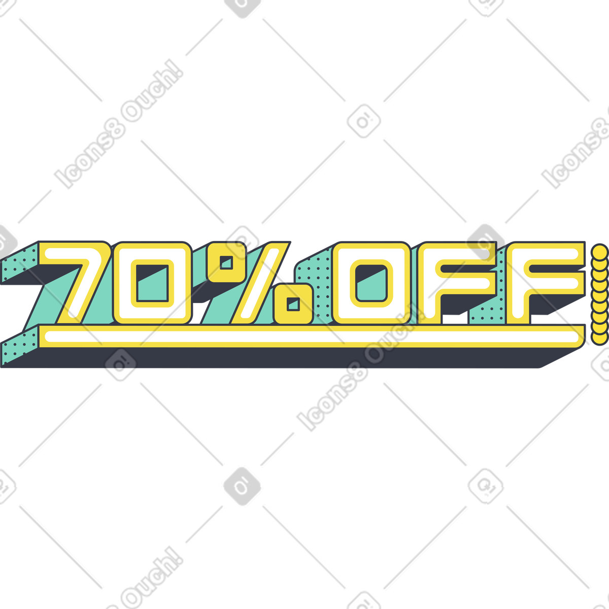 Abstract スタイルの Seventy percent off のイラストをPNG、SVG形式でダウンロード