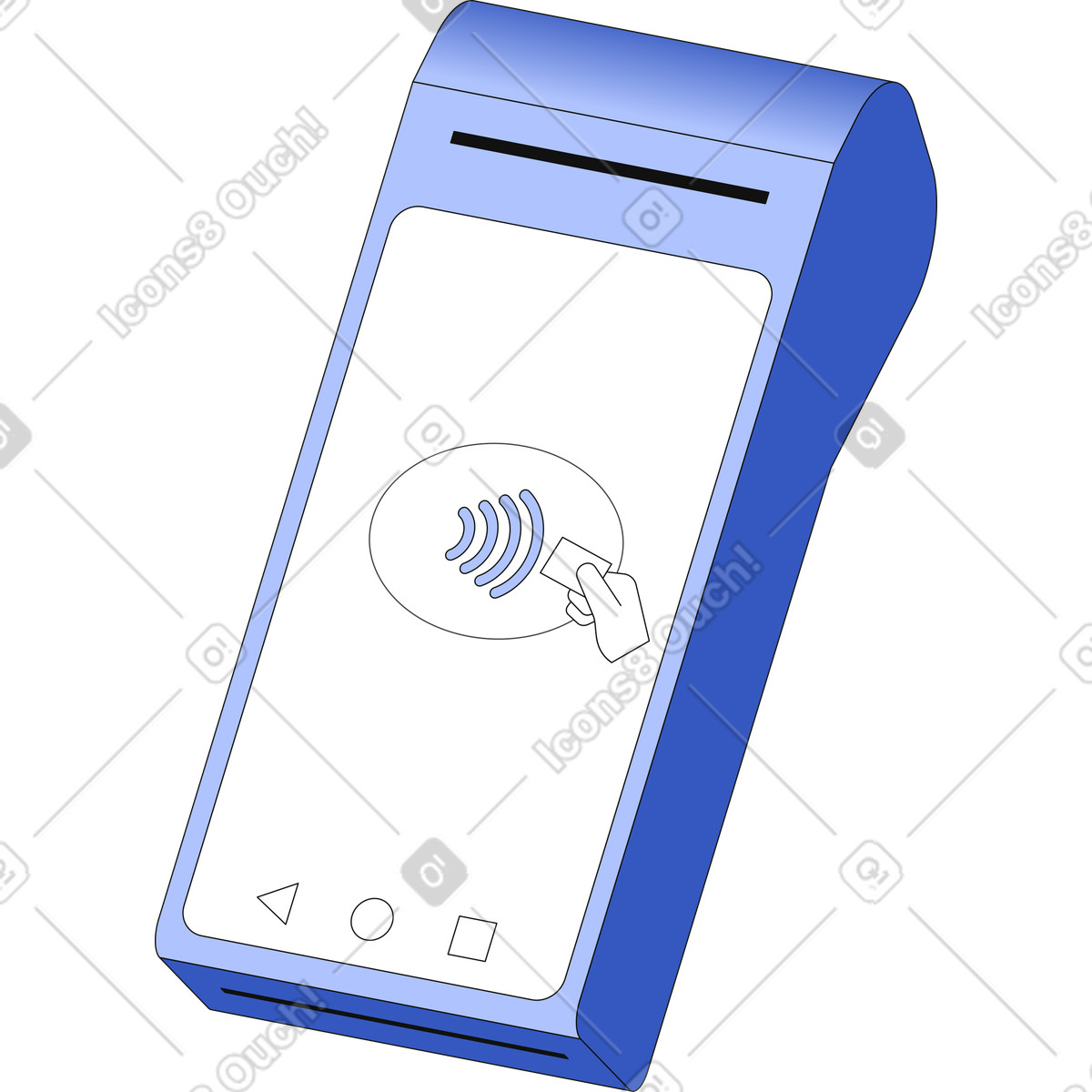 Terminale di pagamento intelligente illustrazione in stile Techny scarica in PNG, SVG