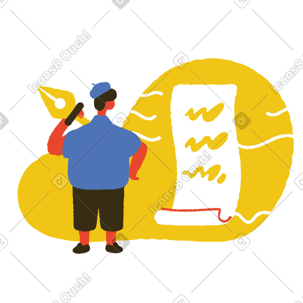 Schreiben-Illustration im Bermuda-Stil als Download in PNG, SVG