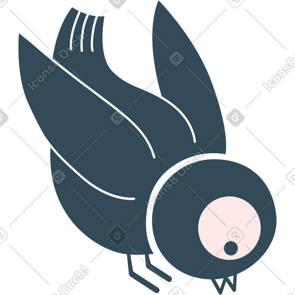 Illustration Oiseau dans le style Kingdom à télécharger aux formats PNG, SVG