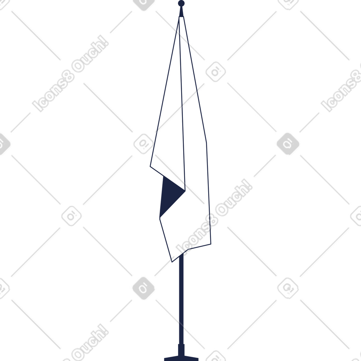 Illustration Le drapeau se dresse sur stand dans style Urban Line à télécharger aux formats PNG, SVG