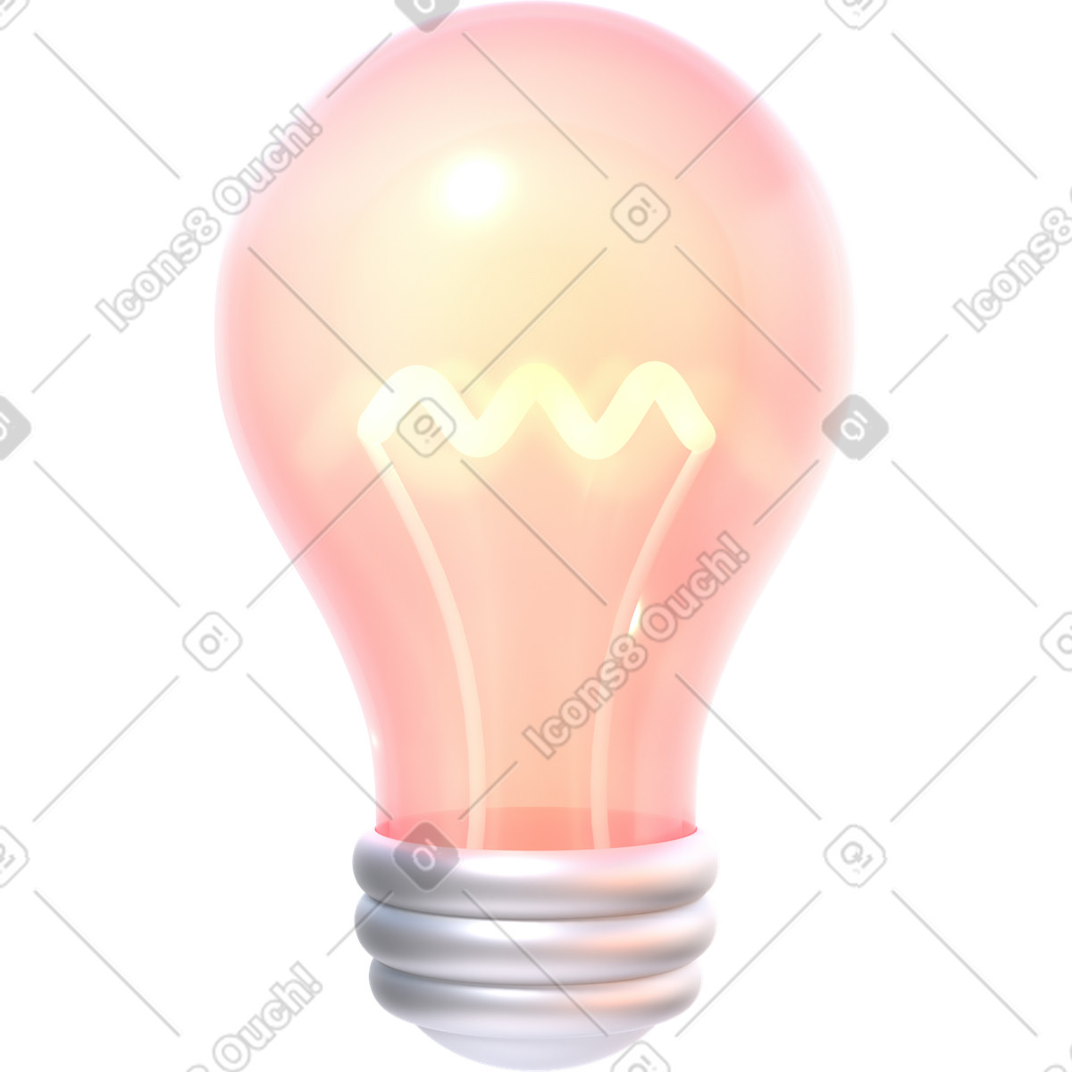 Orange light bulb illustration in PNG, SVG
