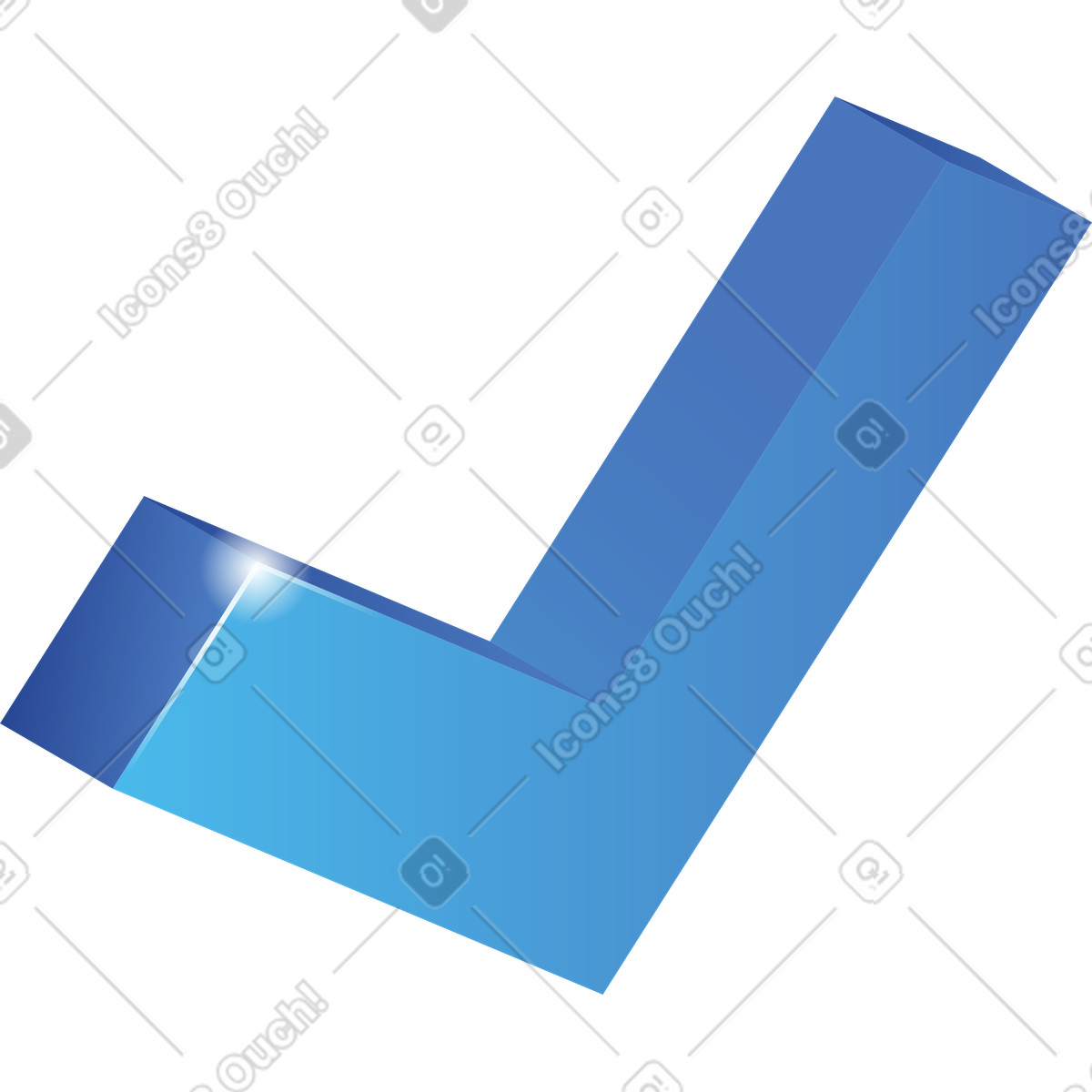 Check mark symbol representing successful completion and positive task confirmation illustration in Quantum style download in PNG, SVG
