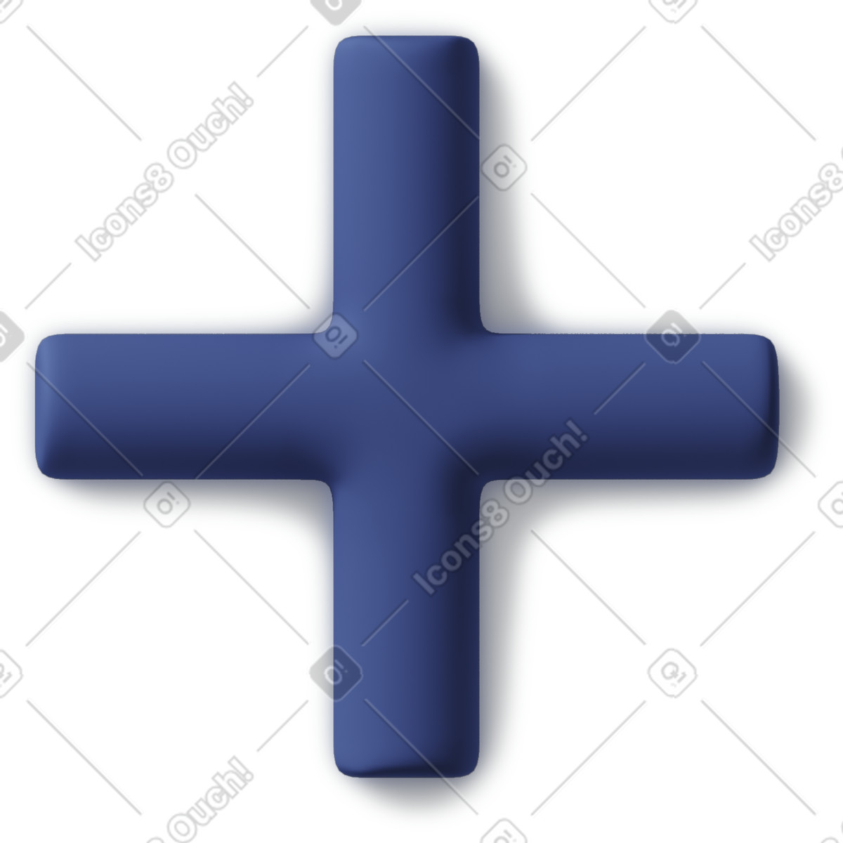 3D Business スタイルの Blue plus icon のイラストをPNG、SVG形式でダウンロード