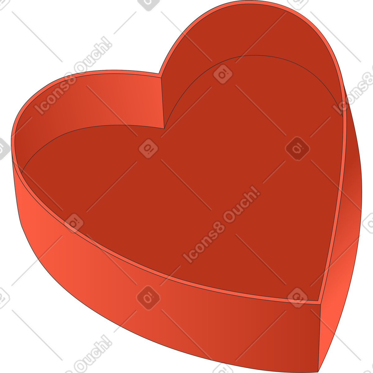 Heart shaped box bottom illustration in Kit style download in PNG, SVG