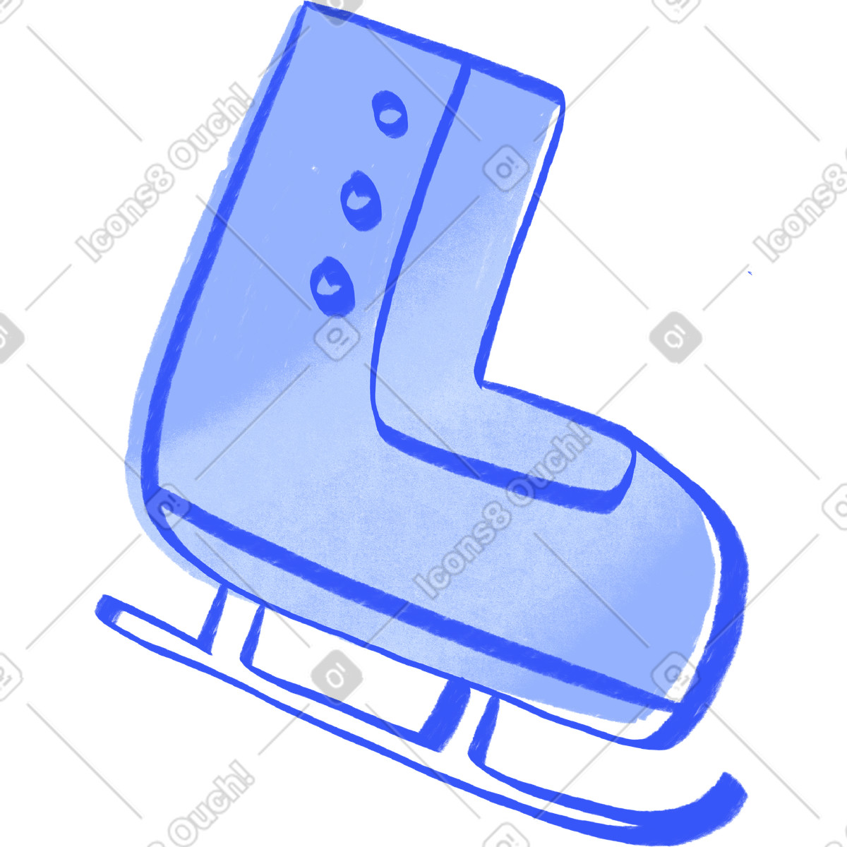 Quirky スタイルの Blue skates のイラストをPNG、SVG形式でダウンロード