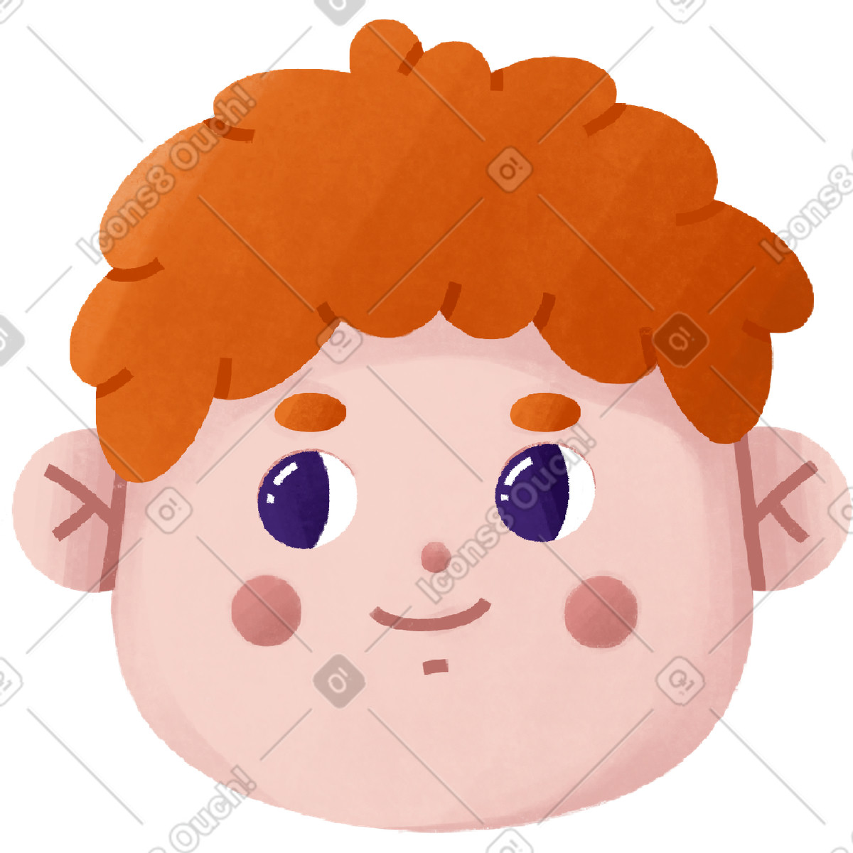 Bonbon 스타일의 Redheaded man looks away and smiles 일러스트레이션 PNG, SVG 다운로드