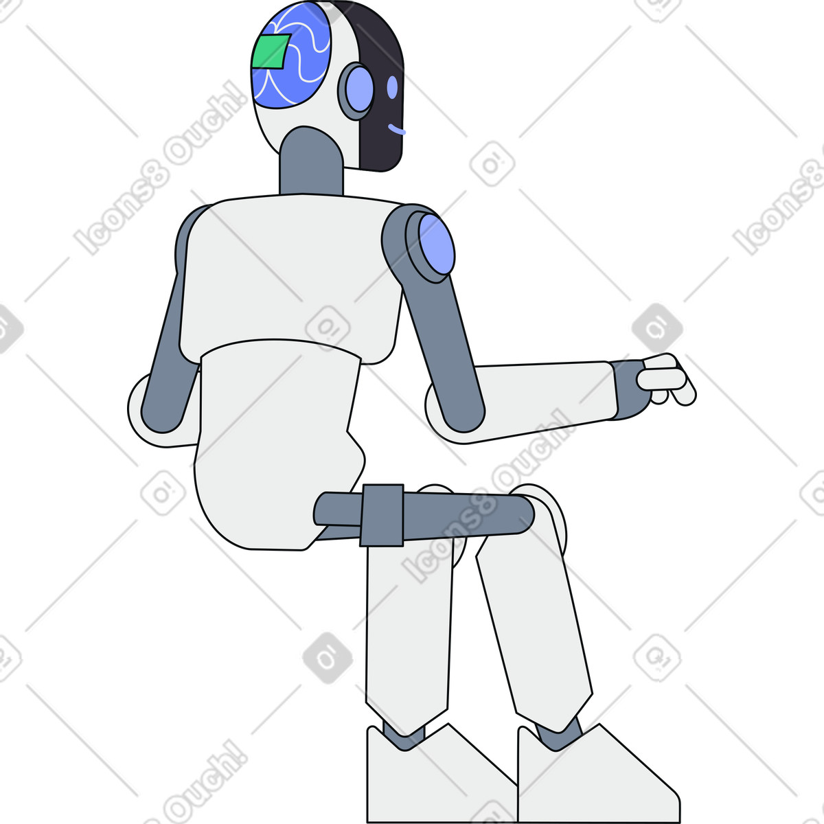 Robot umanoide illustrazione in stile Teko scarica in PNG, SVG
