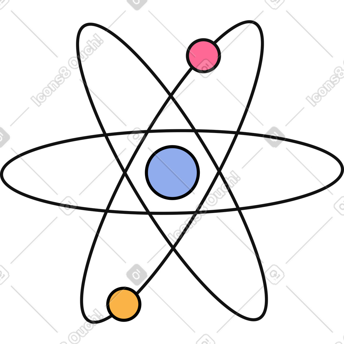 Molecule illustration in Bloom style download in PNG, SVG