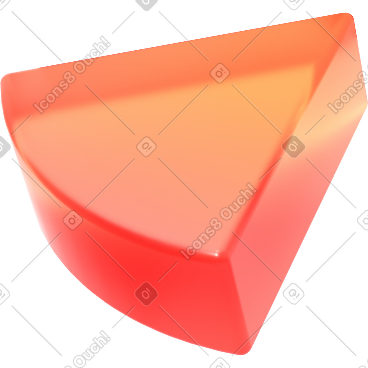 Ilustración Parte degradada del gráfico circular en estilo 3D Glassy a descargar en PNG y SVG