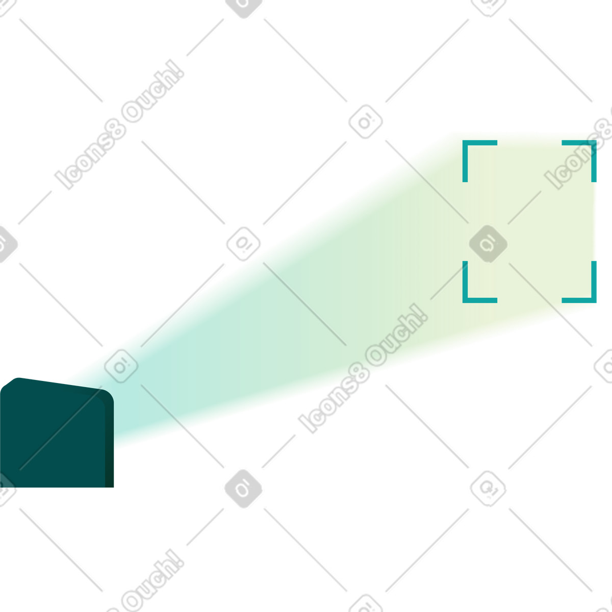 Ilustração de Feixe luz com moldura biométrica em no estilo Office para baixar em PNG, SVG