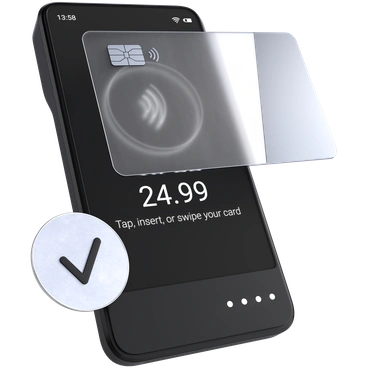 A smartphone displaying a payment confirmation - 3D Pro style illustration
