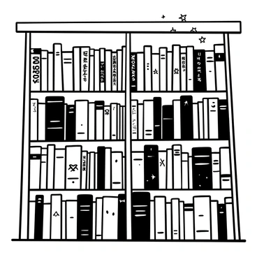 A bookshelf filled with classic literature titles, some with dusty covers