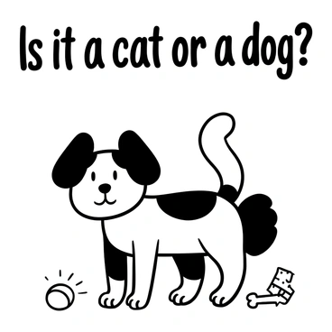 A drawing of a cat that accidentally resembles a dog