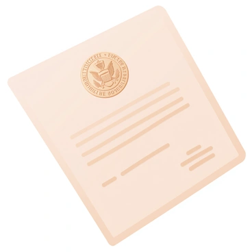 A digital flat illustration showing a close-up of an official government seal embossed on an executive order document. The seal is prominently displayed in the center, featuring intricate details and a circular design that includes symbols representing authority and governance. The document has a textured background, giving it a formal appearance, with crisp edges and a slight sheen where the embossing catches the light. A signature line is visible beneath the seal, along with the date at the bottom right corner of the document.