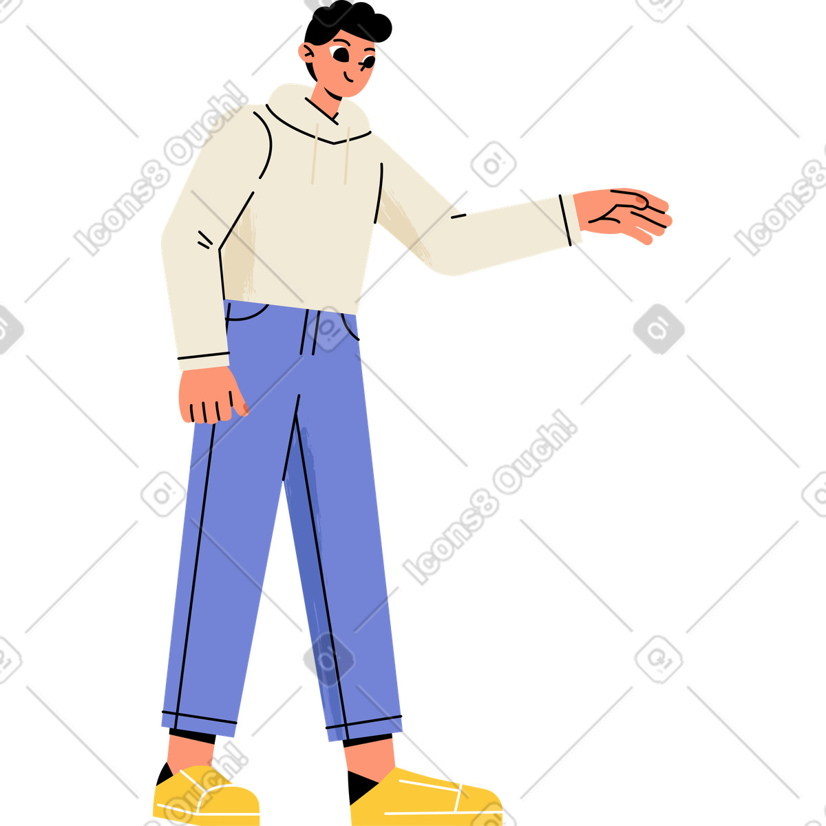 Ilustração de Homem em um moletom branco no estilo Juicy para baixar PNG, SVG