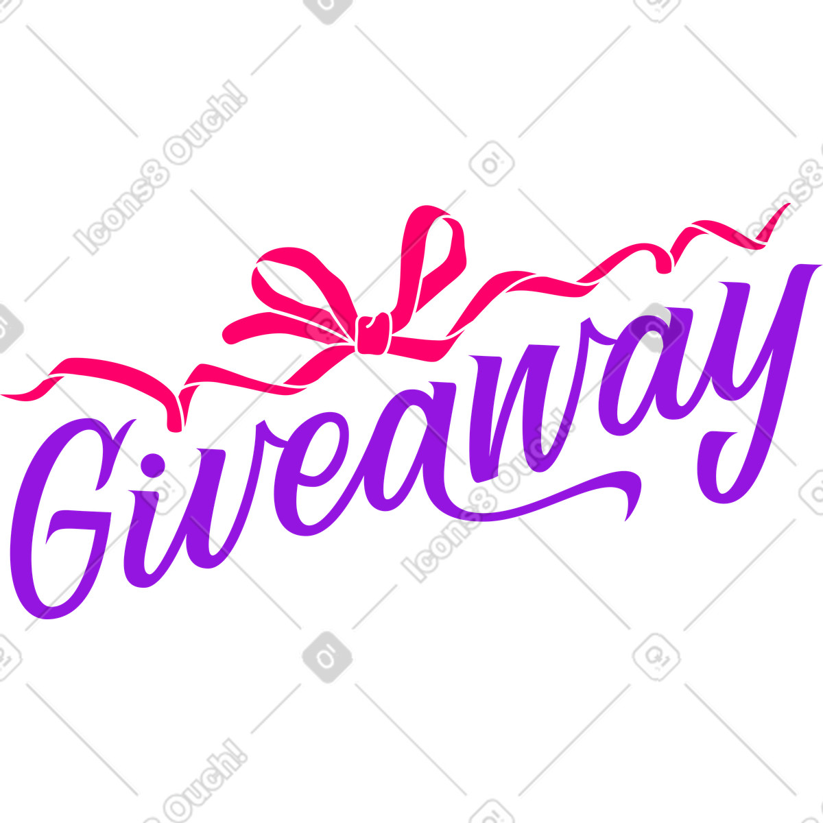 Ilustración Sorteo de letras con texto lazo en estilo Lettering a descargar en PNG y SVG
