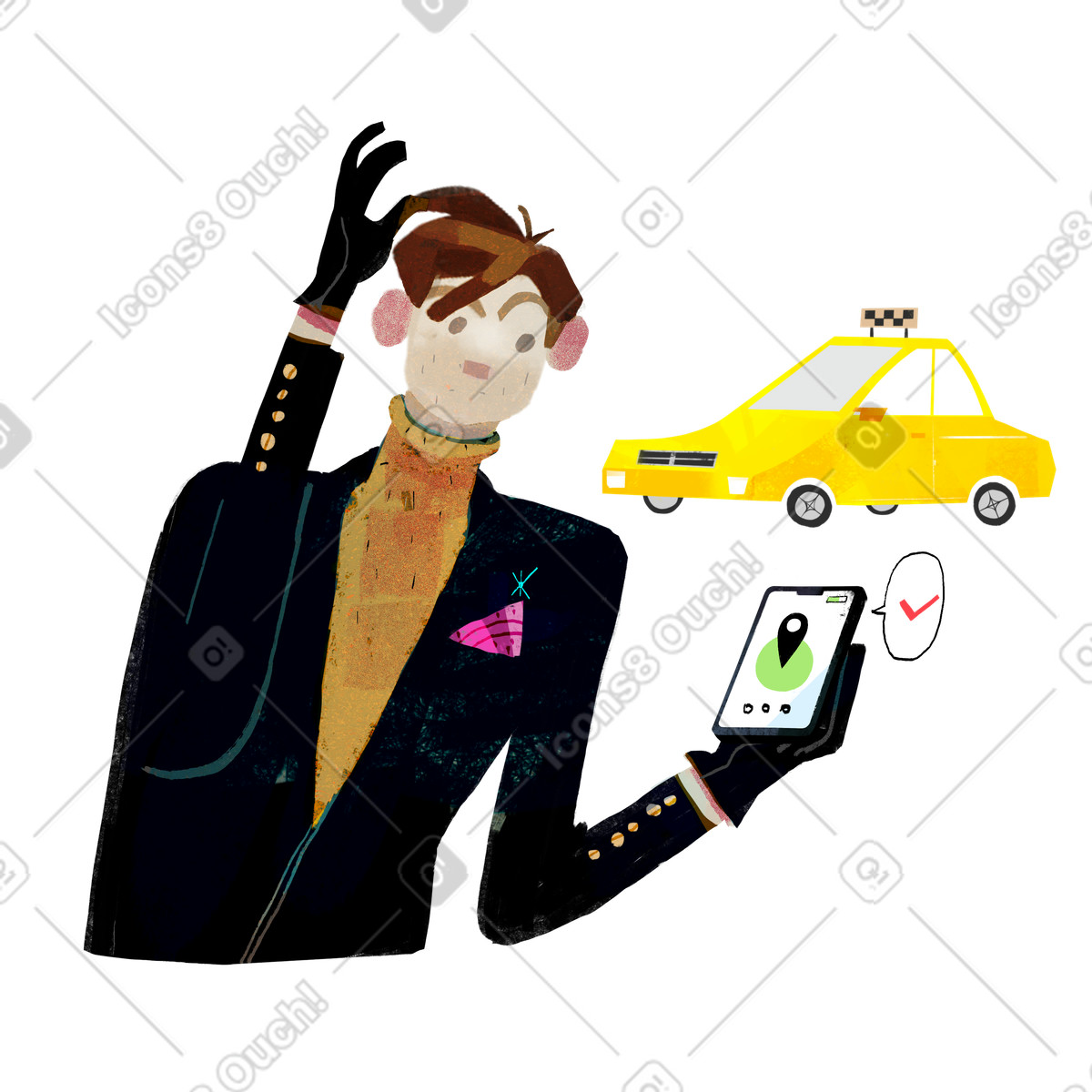 Ilustración Pedido de viaje en estilo Fabulous a descargar en PNG y SVG