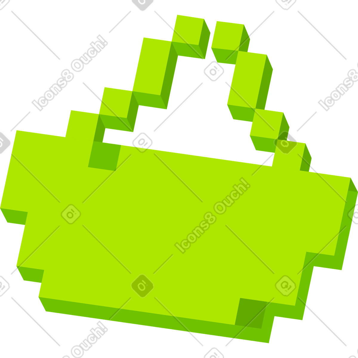 8bit スタイルの 買い物かご のイラストをPNG、SVG形式でダウンロード