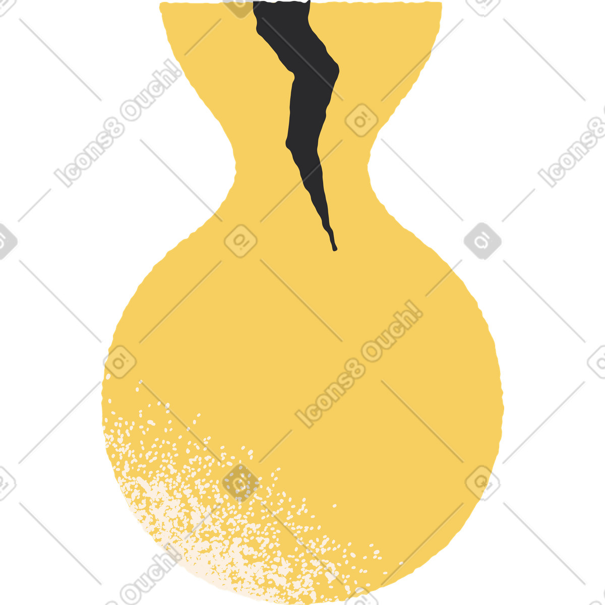 Zerbrochene vase-Illustration im Pablo-Stil als Download in PNG, SVG