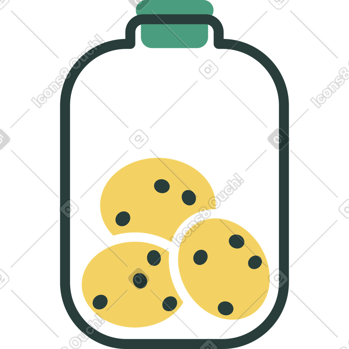 Cookie jar illustration in Macaroni style download in PNG, SVG