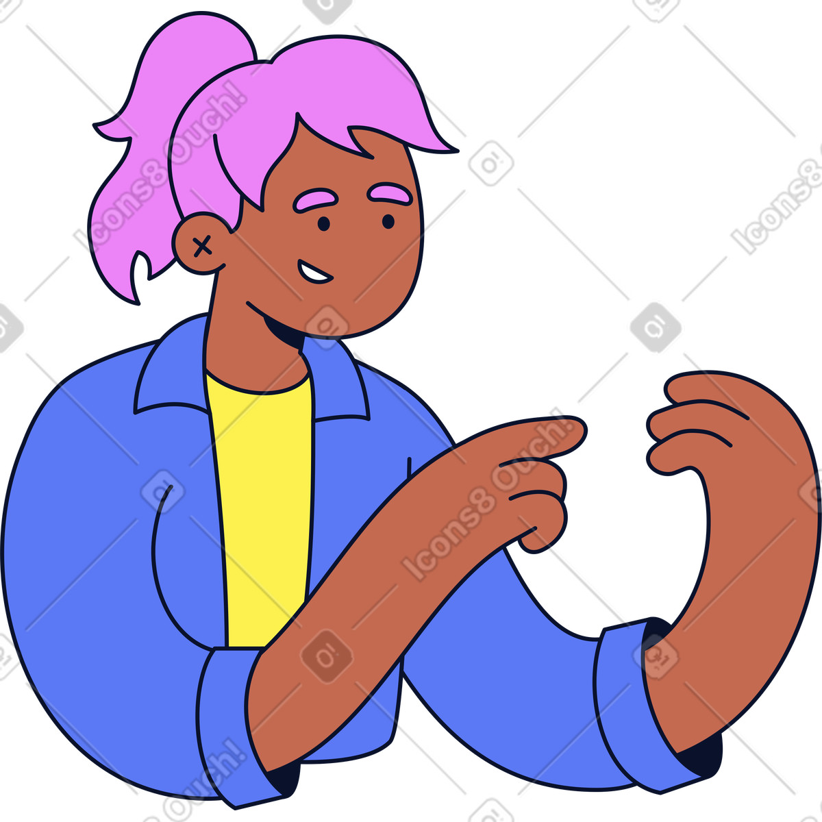 Illustration Femme tenant quelque chose dans les bras le style Flexy à télécharger aux formats PNG, SVG