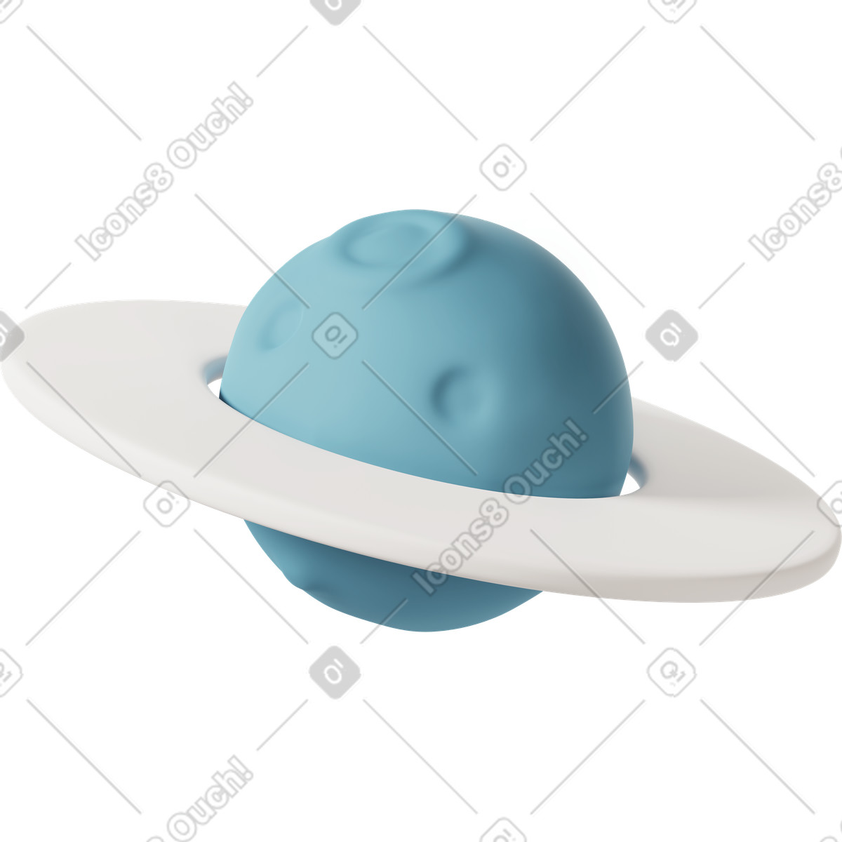 Ilustração de Planet with disc blue em no estilo 3D Casual life para baixar em PNG, SVG