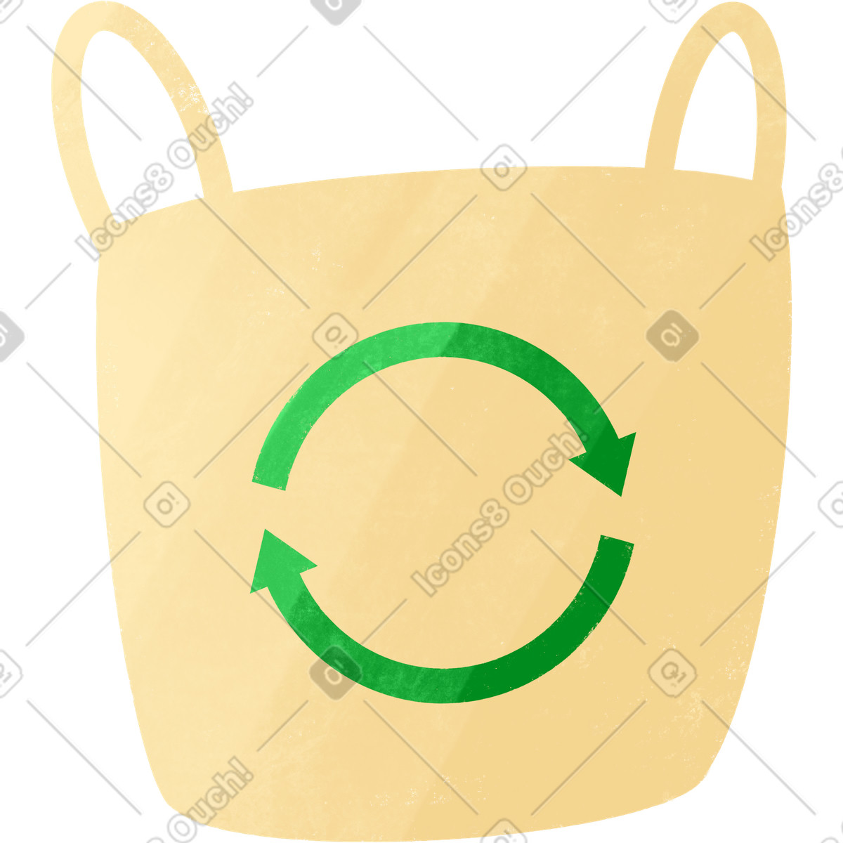 Ilustración Eco bag with recycling symbol en estilo Bonbon a descargar en PNG y SVG