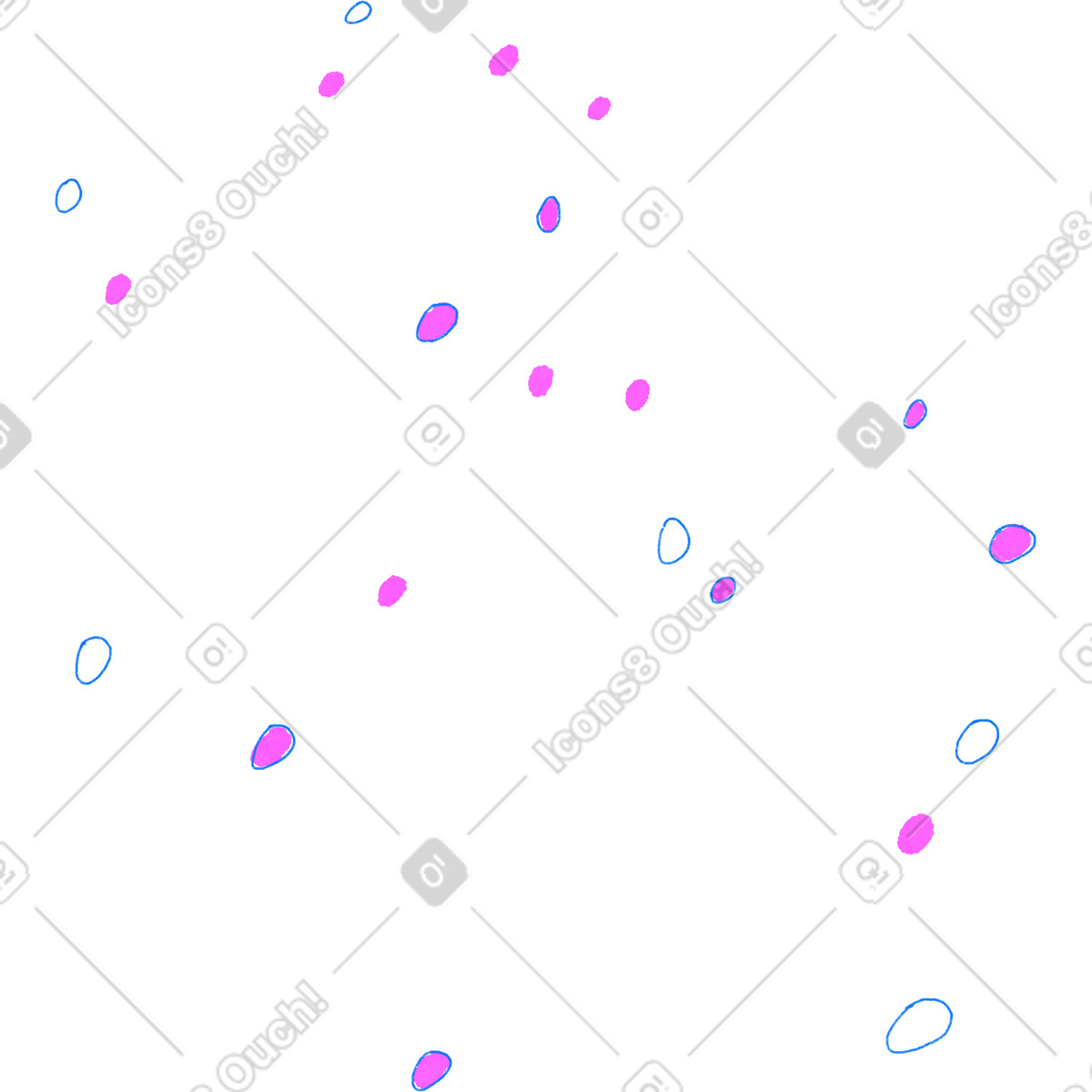 Blue and pink dots illustration in Moments style download in PNG, SVG