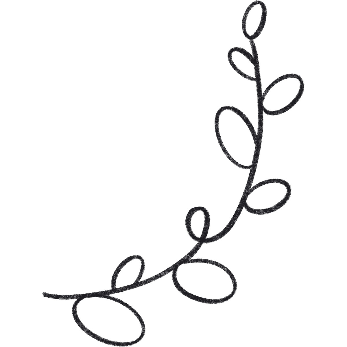 Ilustración Sprig with leaves en estilo Bonbon Line a descargar en PNG y SVG