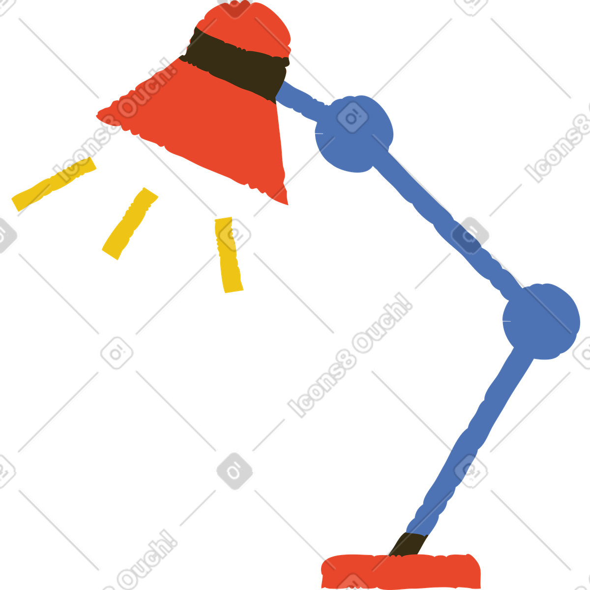 Lampe auf dem tisch-Illustration im Bermuda-Stil als Download in PNG, SVG
