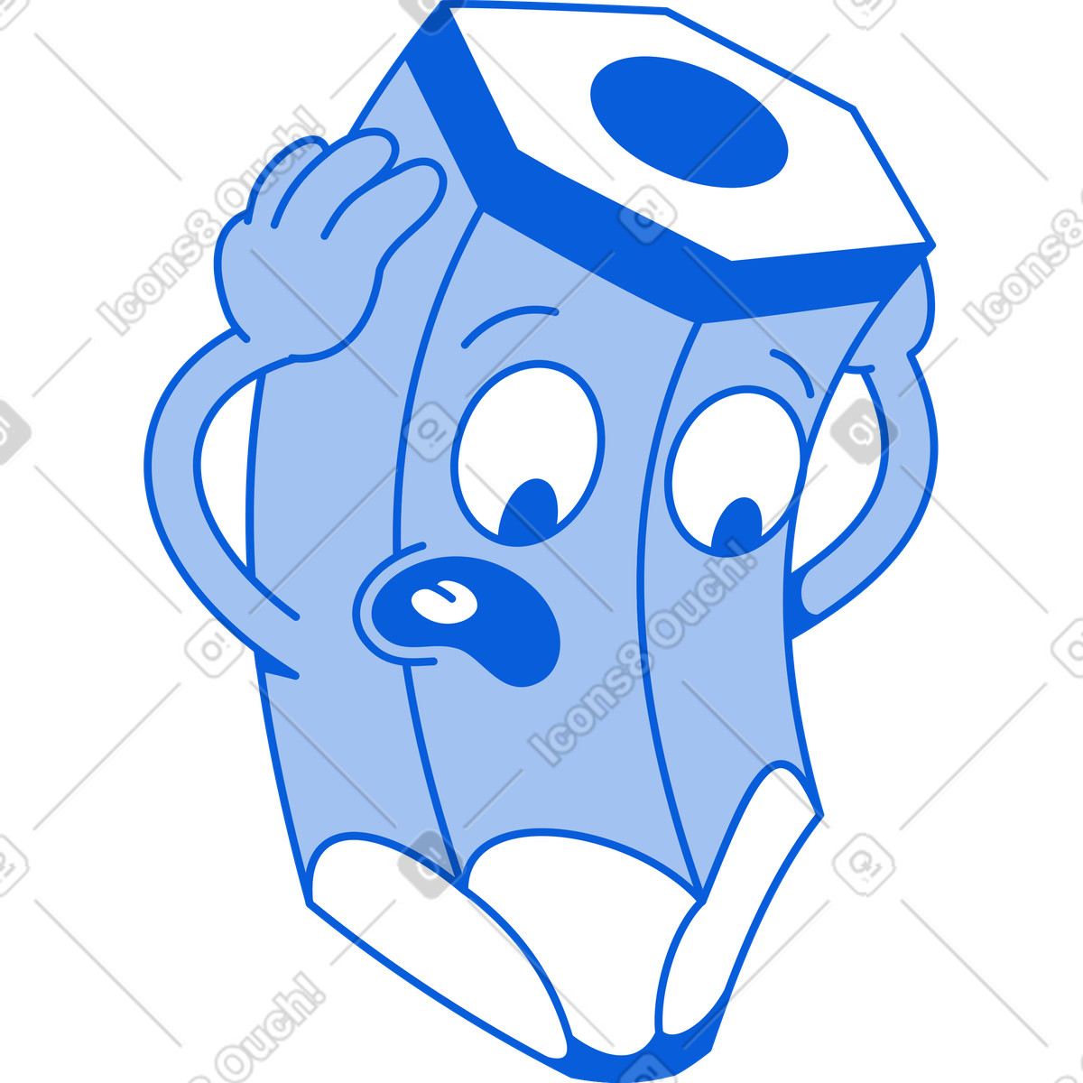 Ilustração de Lápis chocado em no estilo Handy Line para baixar em PNG, SVG