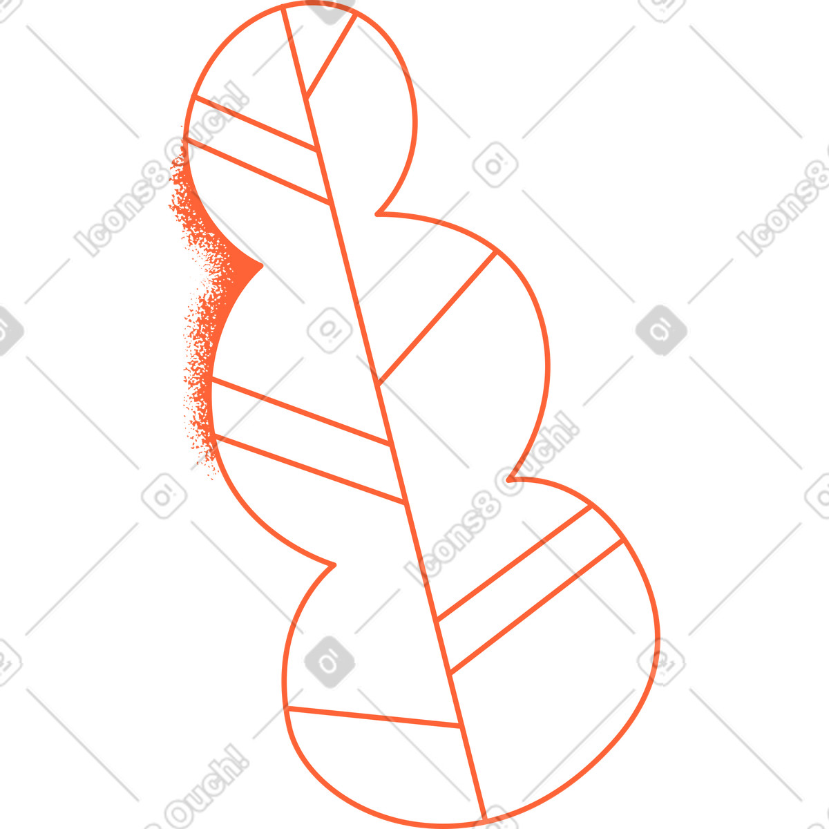 Ilustração de Vein leaf with red outline em no estilo Crayon para baixar em PNG, SVG