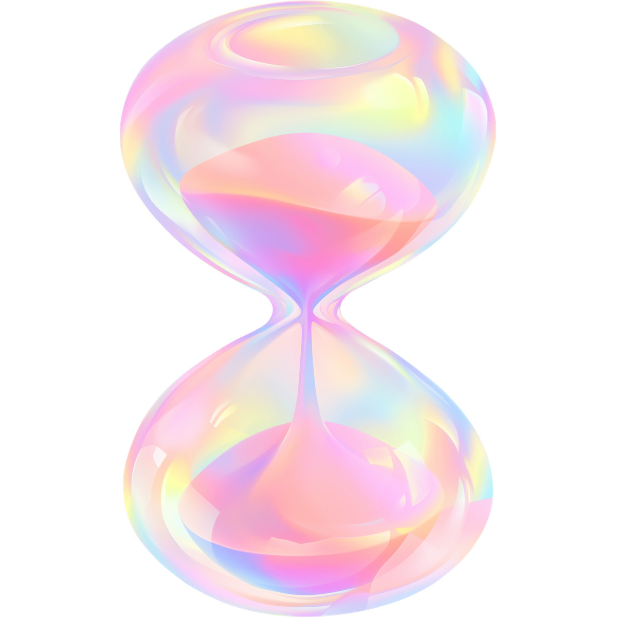 Fluid スタイルの ホログラフィック砂時計 のイラストをPNG、SVG形式でダウンロード
