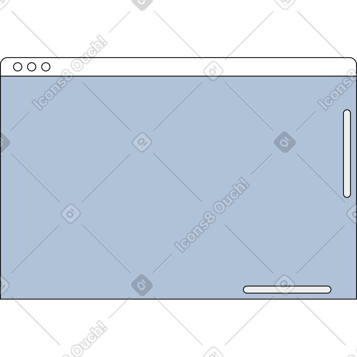 Browser window illustration featuring modern design clipart in PNG, SVG, GIF
