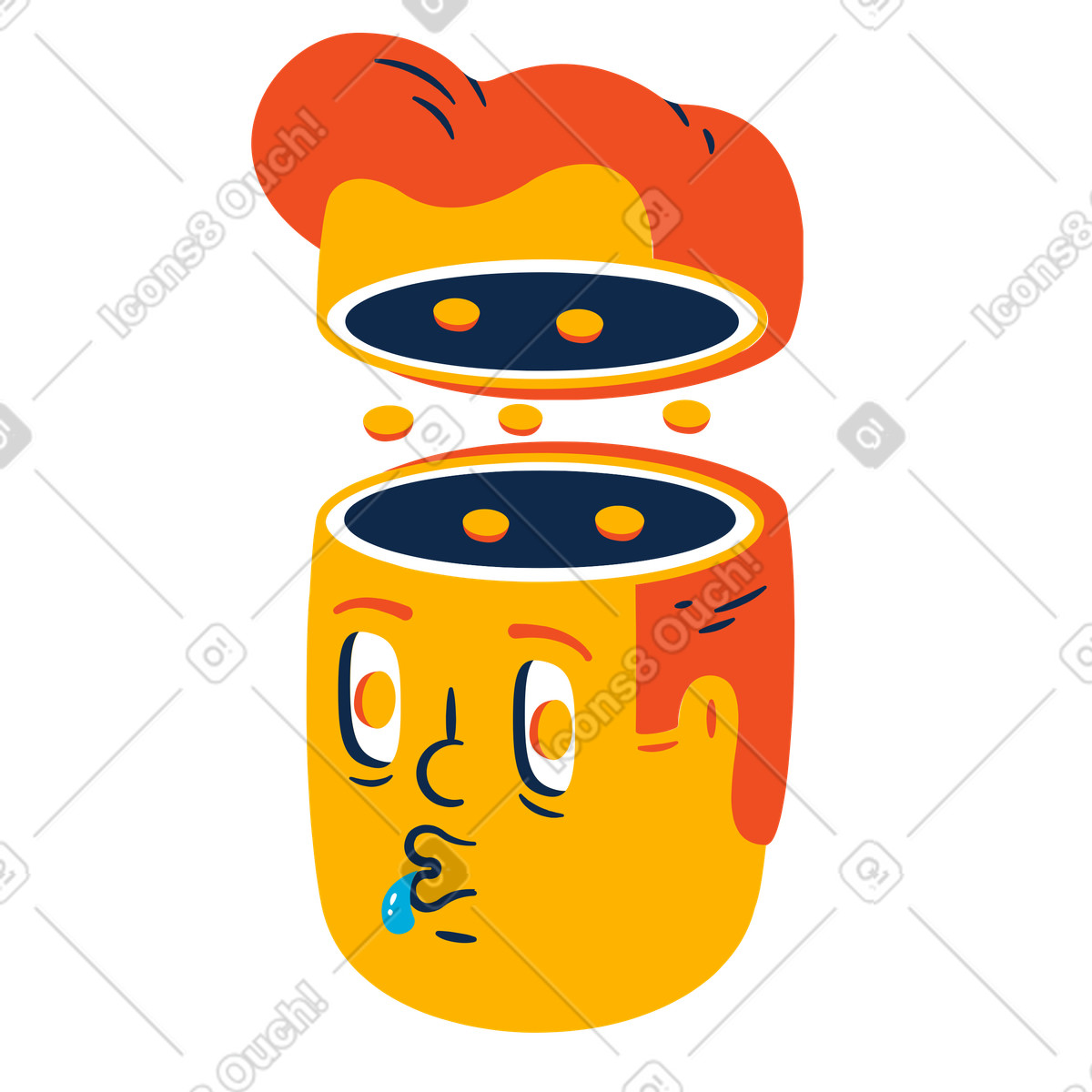 All thoughts about money illustration in Flame style download in PNG, SVG