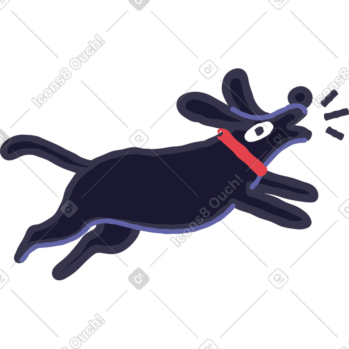 Stripy スタイルの 犬 のイラストをPNG、SVG形式でダウンロード