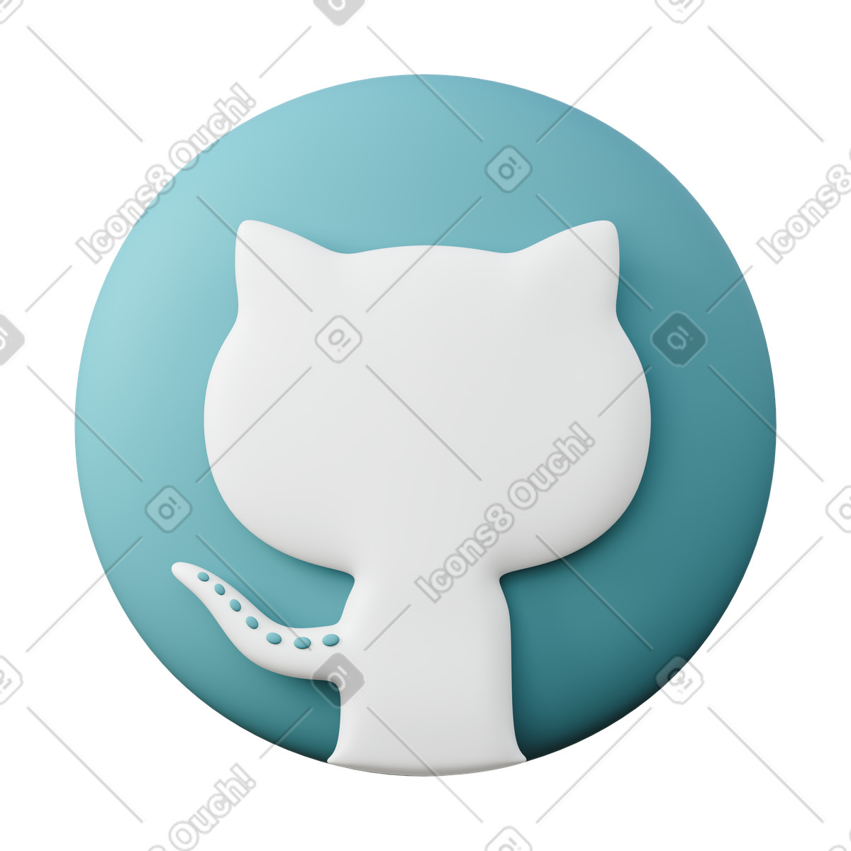 Github-Illustration im 3D Sugary-Stil als Download in PNG, SVG