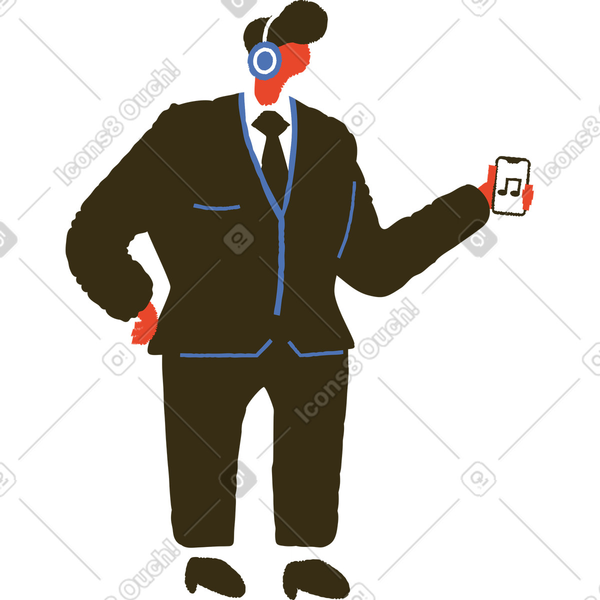 Illustration Homme avec un casque dans le style Bermuda à télécharger aux formats PNG, SVG