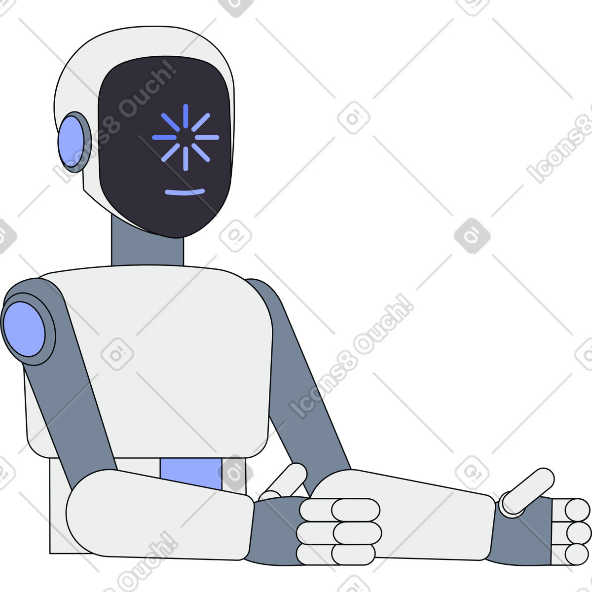 Robot umanoide illustrazione in stile Teko scarica in PNG, SVG